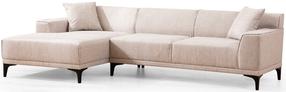Kampinė sofa Hanah Home Petra 560ARE1604, balta sp., kairinė, 250 x 145 cm x 69 cm