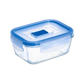 Пищевой контейнер Luminarc Pure Box Active, 0.38 л, 12 см x 8.5 см, прозрачный цв./синий цв.