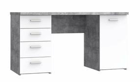 Kirjutuslaud koos kapiga Domoletti Freud MT926-C264, 145 cm x 60 cm, 76.3 cm, valge v./hall v.