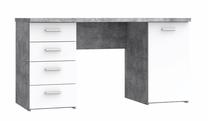 Rašomasis stalas su spintele Domoletti Freud MT926-C264, 145 cm x 60 cm, 76.3 cm, balta sp./pilka sp.