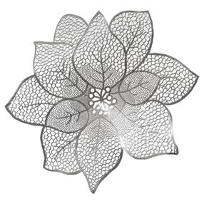 Сервировочная салфетка FLOWER, серебристый цв., пвх