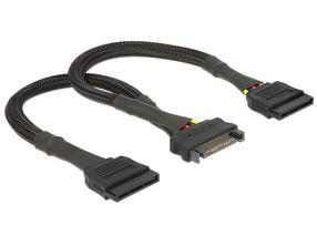 Kabelis Delock 60135 2 x SATA 15-pin, SATA, 0.25 m, melna krās.