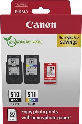 Tinte Canon PG-510/CL-511 2970B017, zila krās./melna krās./dzeltena krās., 18 ml