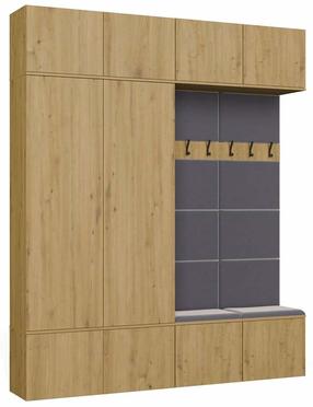 Prieškambario baldų komplektas Haga IV, vidaus, pilka sp./artisan oak sp.