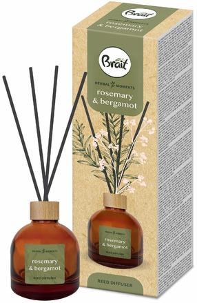Mājas aromatizētājs, smaržu kociņi Brait Herbal Moments Rosemary & Bergamot, 100 ml