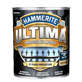 Emaliniai dažai, metalo konkstrukcijoms, apsaugant nuo korozijos Hammerite Ultima Matt, matinis, 2.2 l, antracito sp.