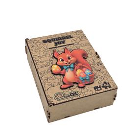 Деревянный пазл PuzzleOK Little Fox With Eggs, 19 см x 14 см, 62 шт., многоцветный