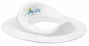Apmācības tualetes sēdeklis Maltex Smurfs, polipropilēns (pp)/termoplastiskā gumija (tpe), balta krās., 16.1 cm x 39.2 cm x 31.1 cm
