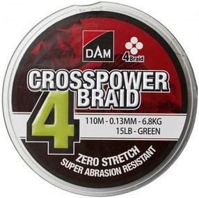 Jõhv DAM Crosspower 4-Braid, 15000 cm, 0.022 cm, roheline v.