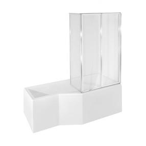 Vonios sienelė Besco Ambition Premium 3, 130 cm x 140 cm x 0.4 cm, skaidri sp./chromo sp./grūdintas