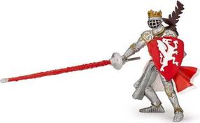 Фигурка-игрушка Papo Red Dragon Knight 401368, 21 см, серебристый цв./красный цв.