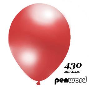 Õhupall ovaalsed Penword Metalic, punane v., 100 tk