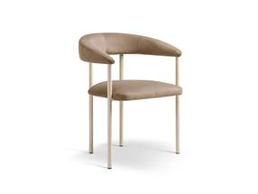 Kėdžių rinkinys Cosmopolitan Design Lea Velvet, matinė, kreminė sp./smėlio sp., 53.5 cm x 56.5 cm x 74 cm, 2 vnt.