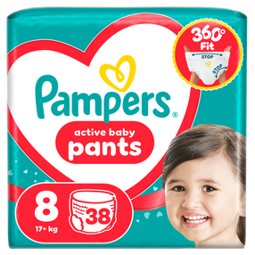 Sauskelnės-kelnaitės Pampers Active Baby Pants, 8 dydis, 38 vnt.