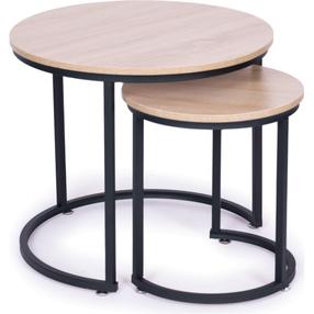 Kohvilaudade komplekt ModernHome Loft, pruun v./must v., 60 cm x 60 cm x 52 cm