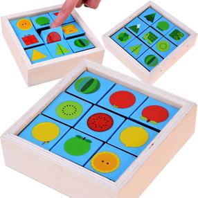Деревянный пазл Tumble Pairing ZA4449, 14 см x 14 см, многоцветный
