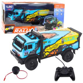 Rc sunkvežimis Lean Toys Heavy Truck Rally, geltona sp./žydra sp.
