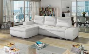 Kampinė sofa Ottavio Soft 17, balta sp., kairinė, 180 x 275 cm x 85 cm
