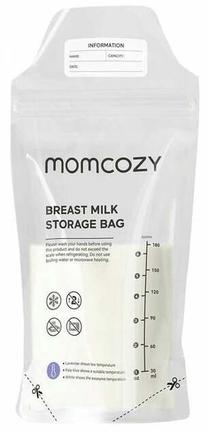 Maišeliai motinos pienui laikyti Momcozy, 180 ml, 0 mėn., polietilenas (pex), skaidri sp.