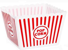 Serveerimiskauss Zyle Pop Corn ZYPOPBOX3, 4500 ml, 22.5 cm x 22.5 cm x 15 cm, valge v./punane v., polüpropüleen (pp)