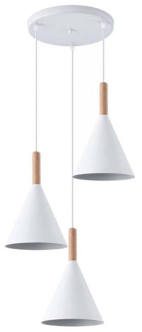 Šviestuvas kabinamas CristalRecord Cala Cluster, E27, 3 x 20 W, balta sp. / ruda sp.