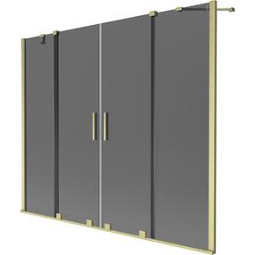 Dušo sienelė Mexen Velar Duo, 180 cm x 150 cm, grafito sp./aukso matinė sp./grūdintas