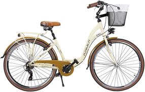 Prekė su pažeista pakuote. Dviratis miesto Azimut Sarema TX-7, 28 ", kreminė sp./šviesiai ruda sp.