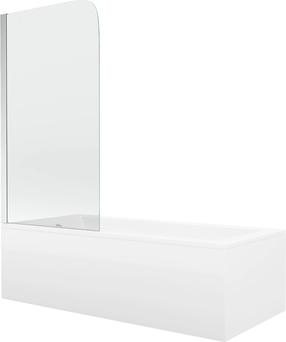 Vonia su sienele, laisvai pastatoma Mexen Cubik, 70 cm x 150 cm x 38 cm, stačiakampis, balta sp.