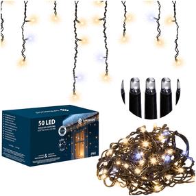 LED lempučių užuolaida Springos CL1239, 2.5 m, šilta balta / šalta balta sp., 50 LED