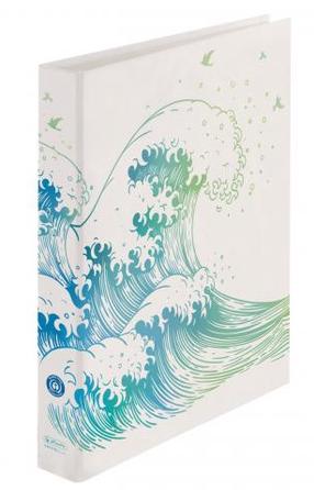 Segtuvas Herlitz Greenline Wave, 3.5 cm, A4 Mėlyna sp./Balta sp./Žalia sp.