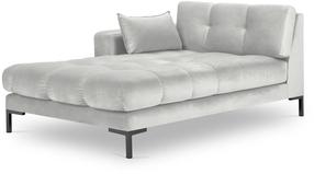 Sofa Micadoni Home Mamaia Velvet Chaise Longue, sidabro sp., kairinė, 185 x 102 cm x 75 cm