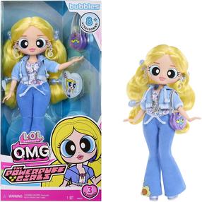 Lėlė su priedais L.O.L. Surprise! Powerpuff Girls Bubbles, 28 cm, mėlyna sp.