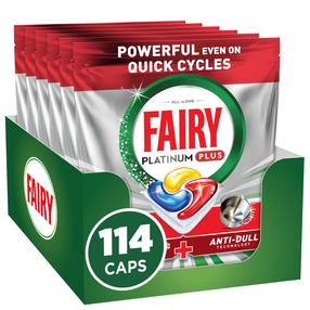 Indaplovių kapsulės Fairy Platinum Plus All in One, 114 vnt.