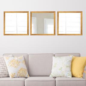 Зеркало Wallity Anya 058, приклеиваемый, 24 см x 24 см, золотой цв./серебристый цв.