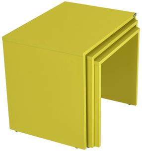 Kavos staliukų komplektas Kalune Design, žalia sp., 55 cm x 40 cm x 47 cm, 3 vnt.
