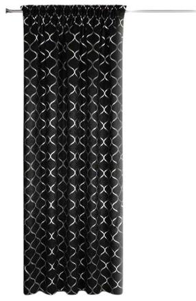 Blackout aizkari Mili, sudraba krās./melna krās., 140 cm x 270 cm