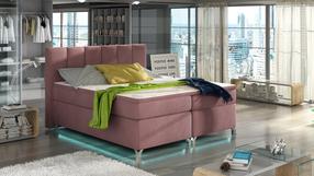 Кровать двухместная Basilio Mat Velvet 63, 160 x 200 cm, розовый цв., с матрасом