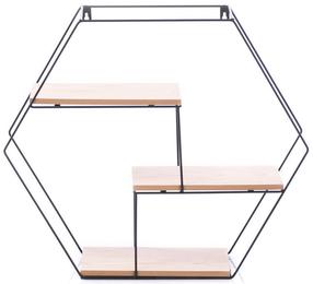 Sieninė lentyna Homede, ąžuolo sp./juoda sp., 44 cm x 17 cm x 51 cm