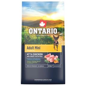 Sausā suņu barība Ontario Adult Mini, vistas gaļa/saldais kartupelis, 6.5 kg