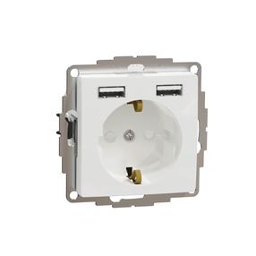 Pistikupesa, 2xUSB, raamita, Sedna Design, valge