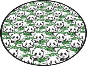 Коврик для ванной Foutastic Panda 359CHL4582, белый цв./черный цв./зеленый цв., 200 см x 200 см, Ø 200 см