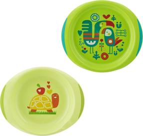 Lėkštutė Chicco Baby Dish Set, 1 m., plastikas, žalia sp.