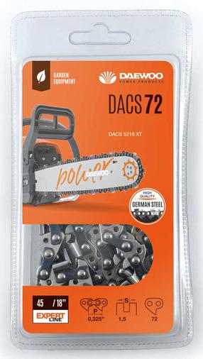 Motorzāģa ķēde Daewoo DACS 72, 45 cm, 0.15 cm, 0.325", 72