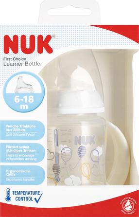 Детская поилка Nuk First Choice Learner Bottle, 150 мл, 6+ мес., белый цв.