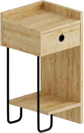 Naktinis staliukas Kalune Design Sirius Right, ąžuolo sp., 61 cm x 32 cm x 30 cm