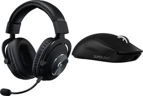 Žaidimų ausinių ir pelės rinkinys Logitech Lightspeed, juoda sp.