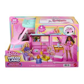 Leļļu automašīna Mattel Barbie Dream Land Road Trip Camper, rozā krās.