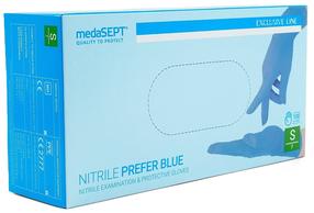 Kindad ühekordsed MedaSEPT Nitrile Prefer, sinine v., S, 100 tk
