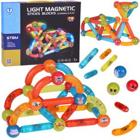 Магнитный конструктор Light, 76 шт., многоцветный