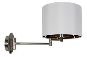 Lampa sienas Candellux Lighting Alexia, E14, 1 x 40 W, balta krās. / hroma krās., 23 x 23 cm